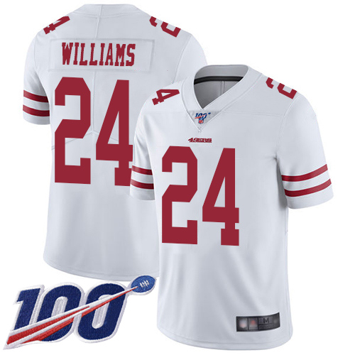 San Francisco 49ers Limited White Men K Waun Williams Road NFL Jersey #24 100th Season Vapor Untouchable